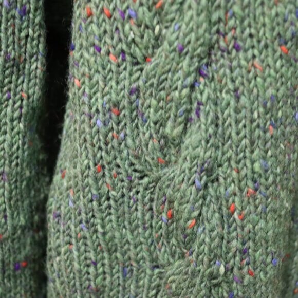 Su-Zen Vintage Green Wool Cable-Knit Cardigan Sweater Fairycore USA Size 2 - Picture 7 of 15
